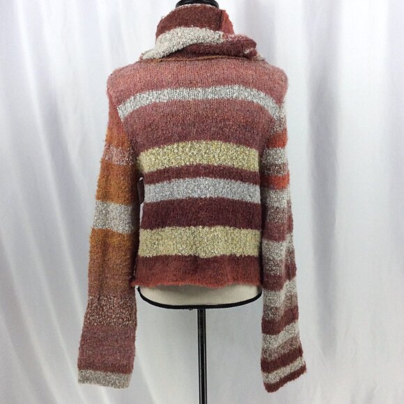 NWT Free People My Girl Sweater Women Size Medium Sunburst Combo Crop Turtleneck - Picture 5 of 12